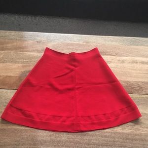 Armani Exchange red mini skirt w mesh detailing
